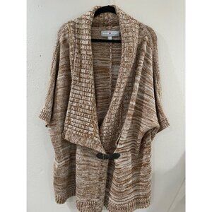 Avenue Studio Women’s Brown Casual Space-Dyed Long Cardigan Sweater size 26/28